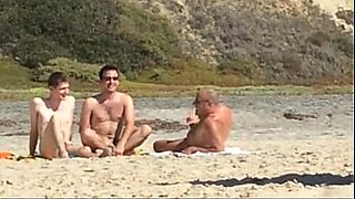 cumshot on masturbating girl on nude beach